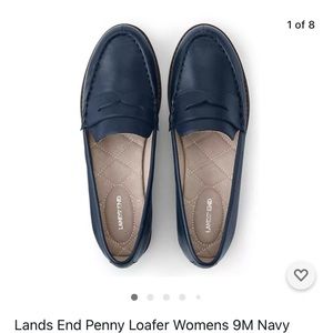 Lands’ end Classic Penny Loafers Navy size 9